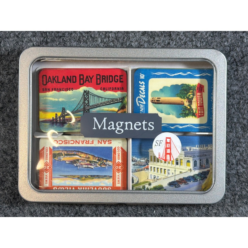 Cavallini & Co San Francisco Vintage Style Magnets Set of 12 in Tin MAGSF